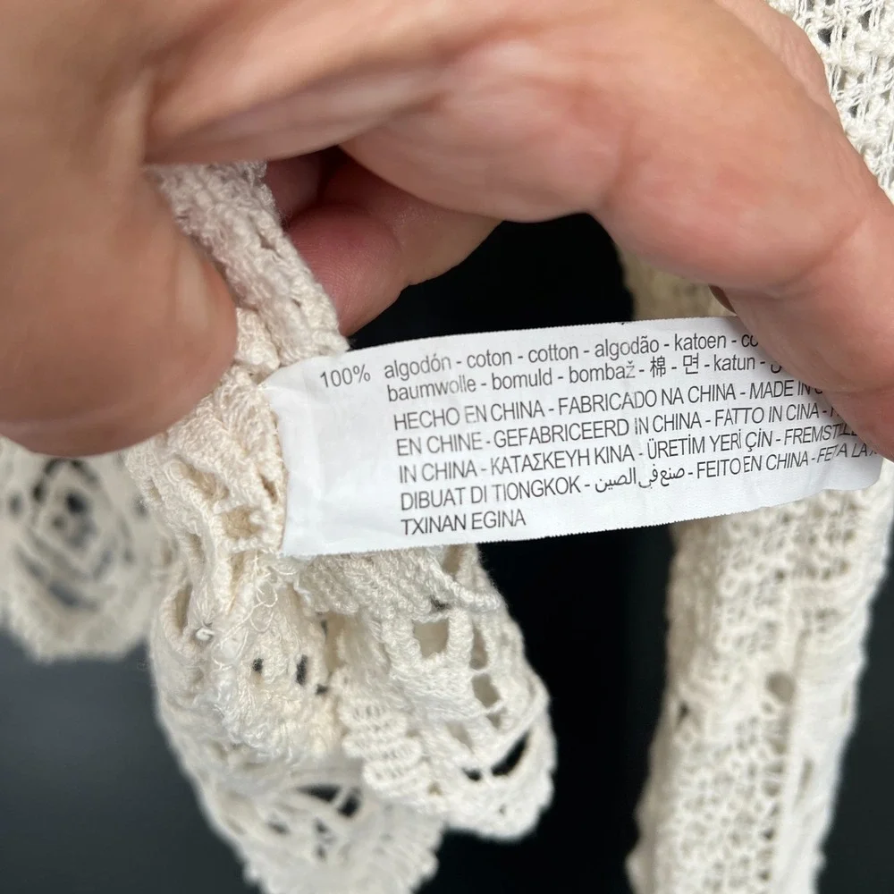 Zara crochet white top fairycore boho cottagecore festival summer y2k grunge M